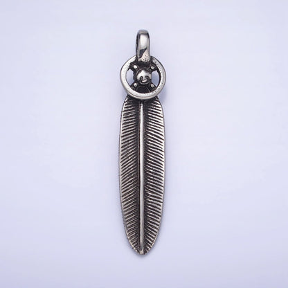 Stainless Steel Double Sided Rounded Oval Natural Lead Mixed Metal Pendant | P1158