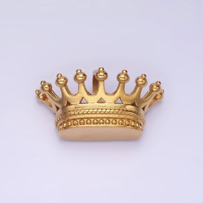 Stainless steel Duke Prince Royal Crown Charm Pendant, Royalty Vintage Crown Design | P1215
