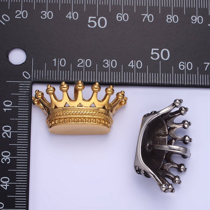 Stainless steel Duke Prince Royal Crown Charm Pendant, Royalty Vintage Crown Design | P1215