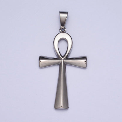 Stainless Steel Egyptian Ankh Key Cross Pendant in Gold &amp; Silver J-265 J-323