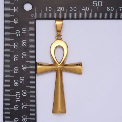 Stainless Steel Egyptian Ankh Key Cross Pendant in Gold &amp; Silver J-265 J-323