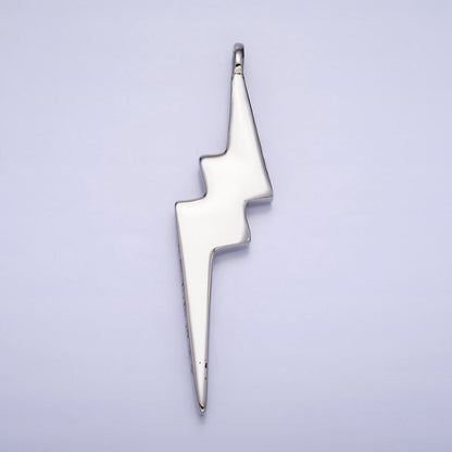Stainless Steel Engraved Script Lightning Bolt Pendant | P1160