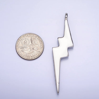 Stainless Steel Engraved Script Lightning Bolt Pendant | P1160