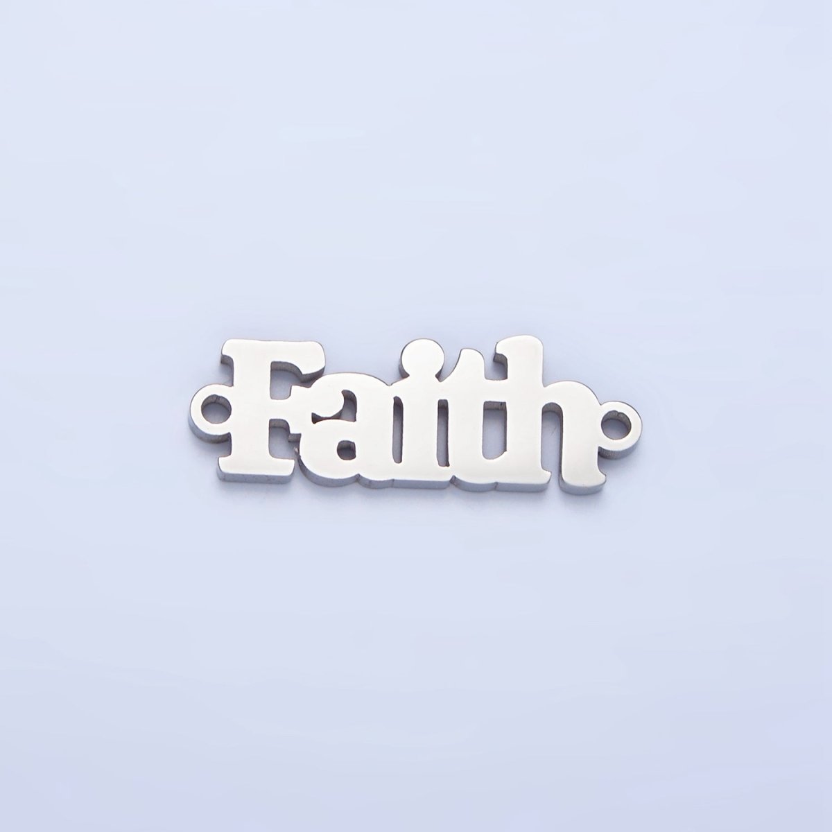 Stainless Steel "Faith" Word Charm Connector in Gold &amp; Silver | F-436