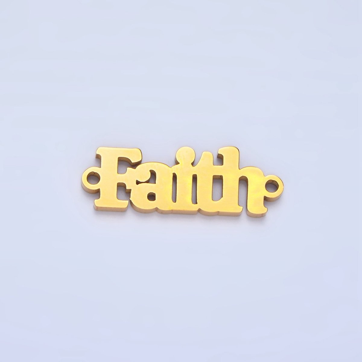 Stainless Steel "Faith" Word Charm Connector in Gold &amp; Silver | F-436