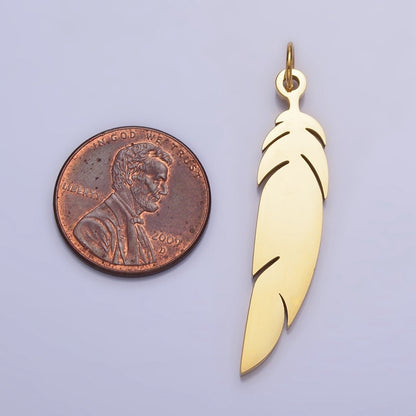Stainless Steel Feather Wing Strand Add-On Charm in Gold &amp; Silver | P-921