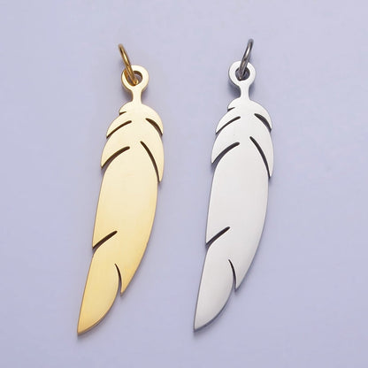 Stainless Steel Feather Wing Strand Add-On Charm in Gold &amp; Silver | P-921