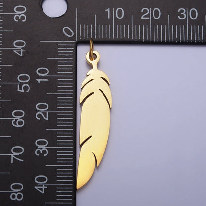 Stainless Steel Feather Wing Strand Add-On Charm in Gold &amp; Silver | P-921