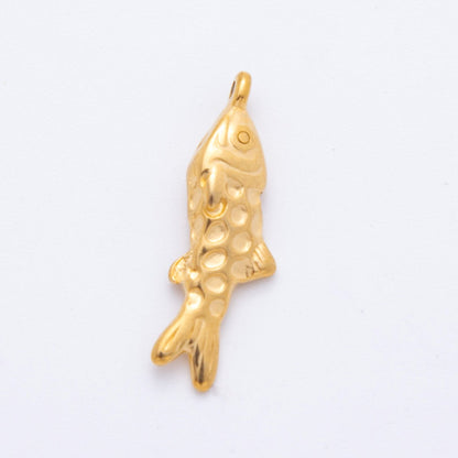 Stainless Steel Fish Animal Multidimensional 3D Pendant Charm | J572