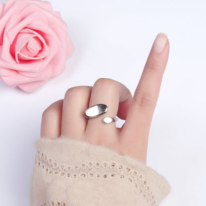 Stainless Steel Flat Oval Double Chubby Claw Open Band Ring in Gold &amp; Silver | O-1773~O-1780