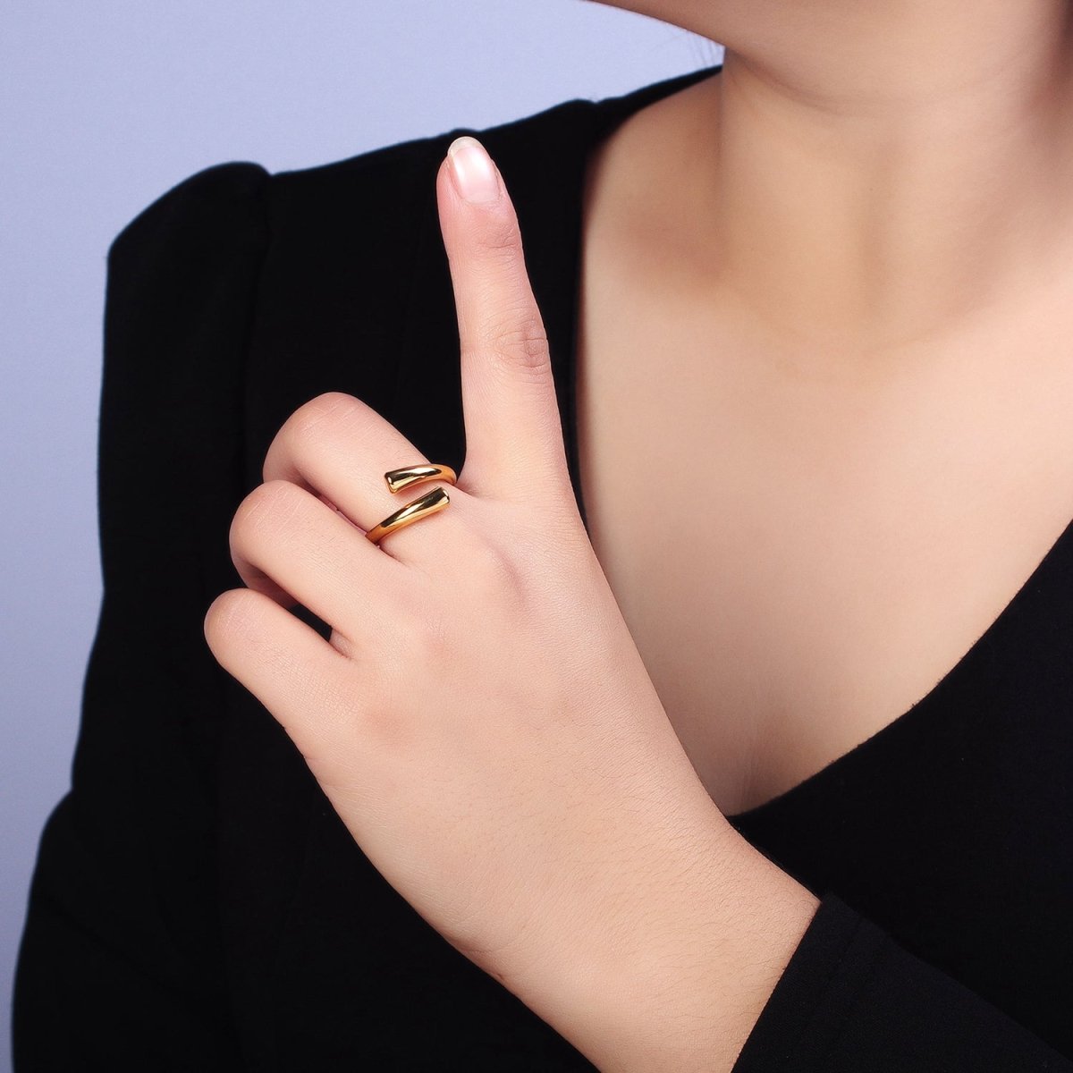 Stainless Steel Geometric Claw Minimalist Open Band Ring in Gold &amp; Silver | O-1758~O-1764