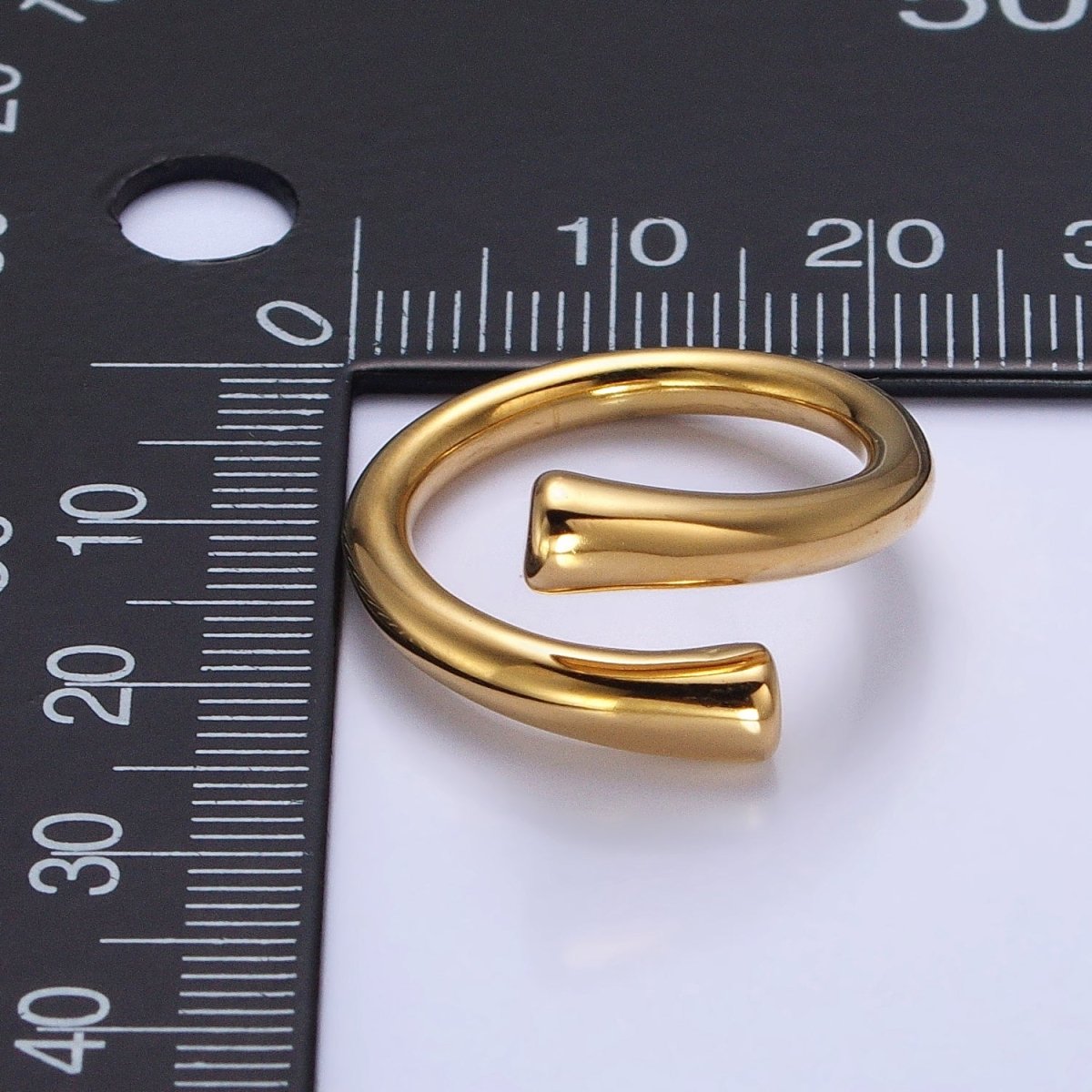 Stainless Steel Geometric Claw Minimalist Open Band Ring in Gold &amp; Silver | O-1758~O-1764