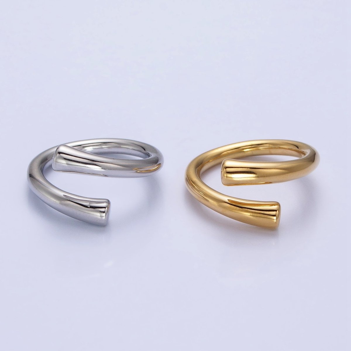 Stainless Steel Geometric Claw Minimalist Open Band Ring in Gold &amp; Silver | O-1758~O-1764