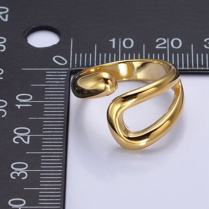 Stainless Steel Geometric Claw Open Double Band Ring in Gold &amp; Silver | O-541 ~ O-548