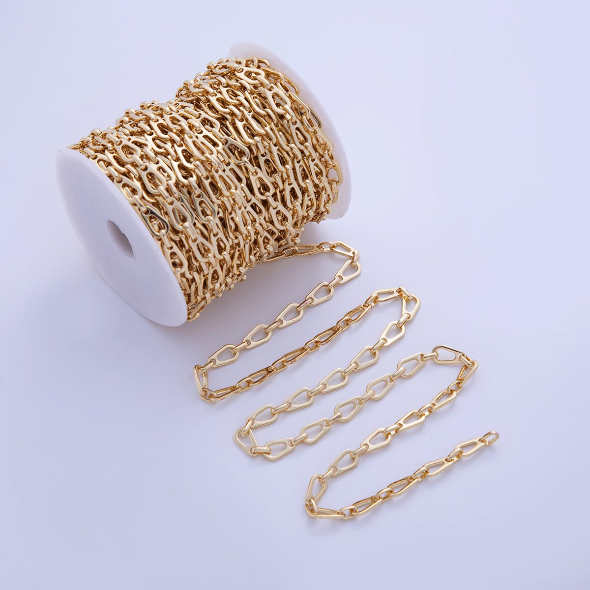 Stainless Steel 19.5mm x 7.5mm Geometric Oblong Link Unfinished Chain by Yard | Roll-1573
