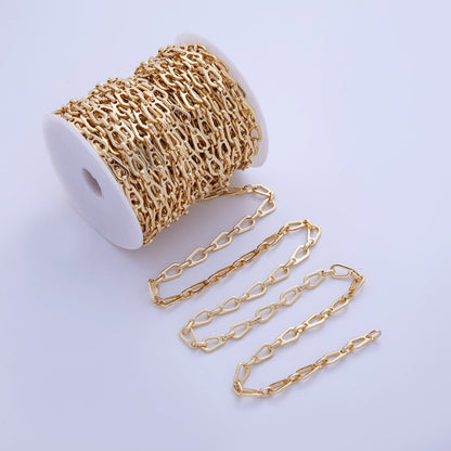 Stainless Steel 19.5mm x 7.5mm Geometric Oblong Link Unfinished Chain by Yard | Roll-1573