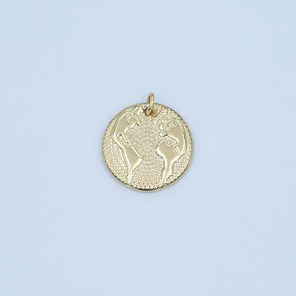 Stainless Steel Globe World Map Dotted Round Charm | P618