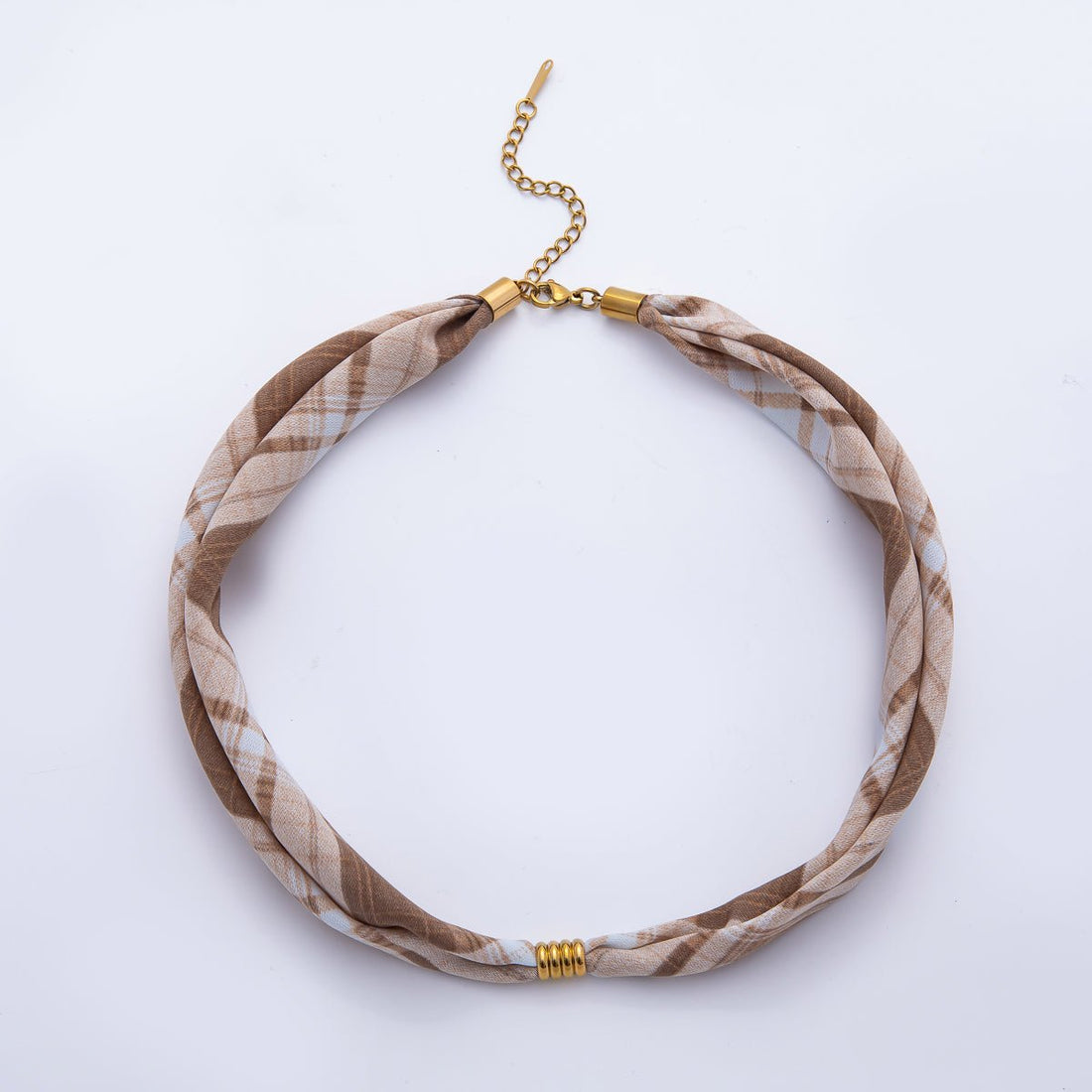 Stainless Steel Gold Brown, Black, Pink Smooth Silk Scarf Handmade Necklace | WA1653 - WA1655, WA1716 - WA1718, WA1721 - WA1723, WA1726 WA1727 WA1730 WA1735