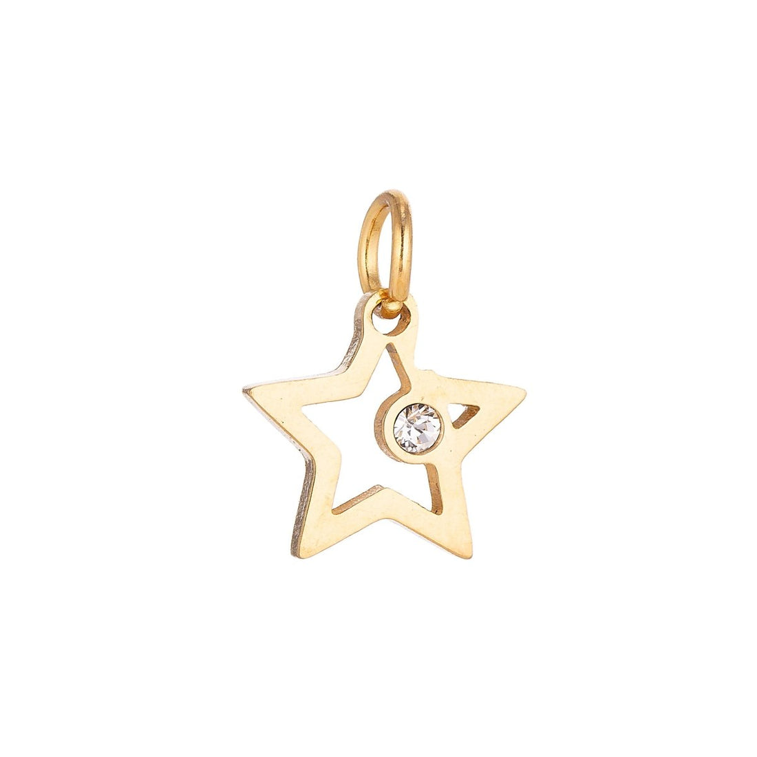 Stainless Steel Gold Minimalist Elegance Star Cubic Zirconia Bracelet Charm Necklace Pendant Findings for Jewelry Making E-628