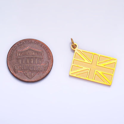 Stainless Steel Minimalist United Kingdom UK Union Jack Flag Charm | P1438