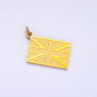 Stainless Steel Minimalist United Kingdom UK Union Jack Flag Charm | P1438