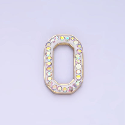 Stainless Steel Green, Clear CZ Edged Hexagonal Oblong Link Finding | Z689