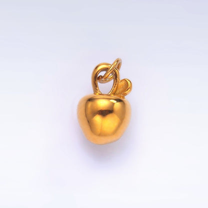 Stainless Steel Green, Red, Minimalist Apple 3D Multidimensional Charm | P841 P851