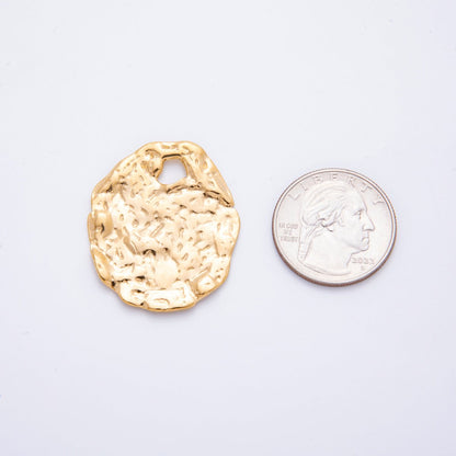 Stainless Steel Hammered Oval Charm Finding | Z-A1240