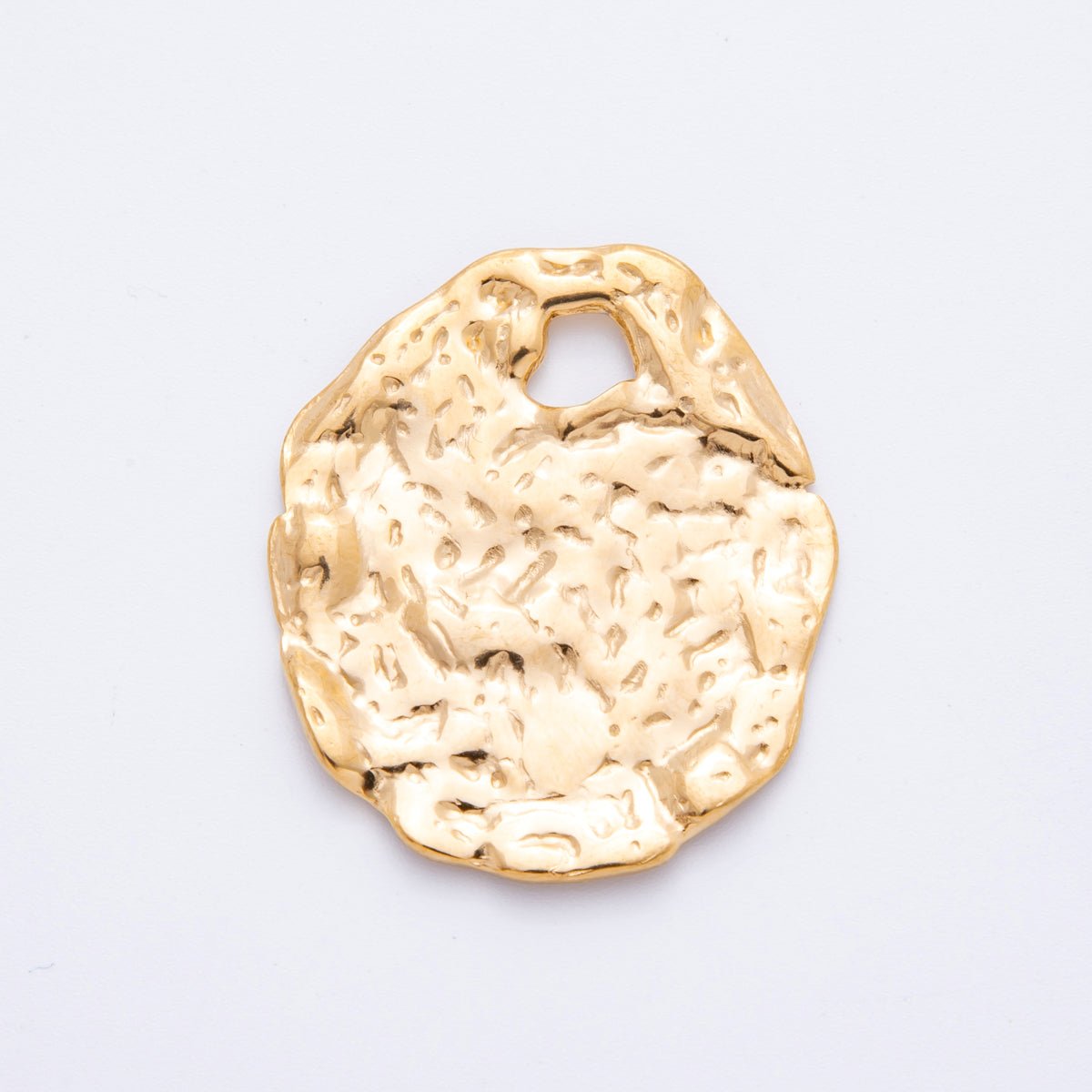 Stainless Steel Hammered Oval Charm Finding | Z-A1240
