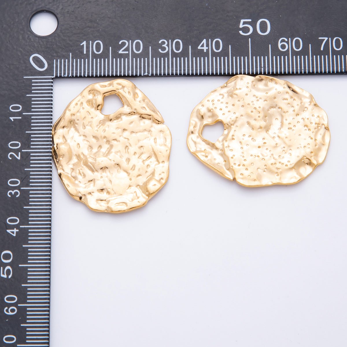 Stainless Steel Hammered Oval Charm Finding | Z-A1240