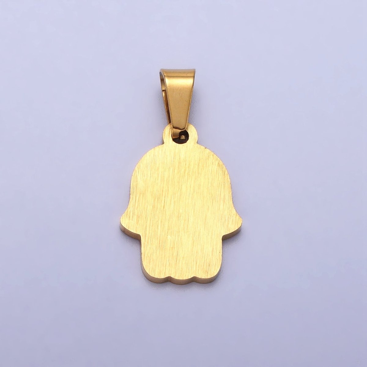 Stainless Steel Hamsa Hand Evil Eye Engraved Protection Pendant in Gold &amp; Silver J-700 J-704