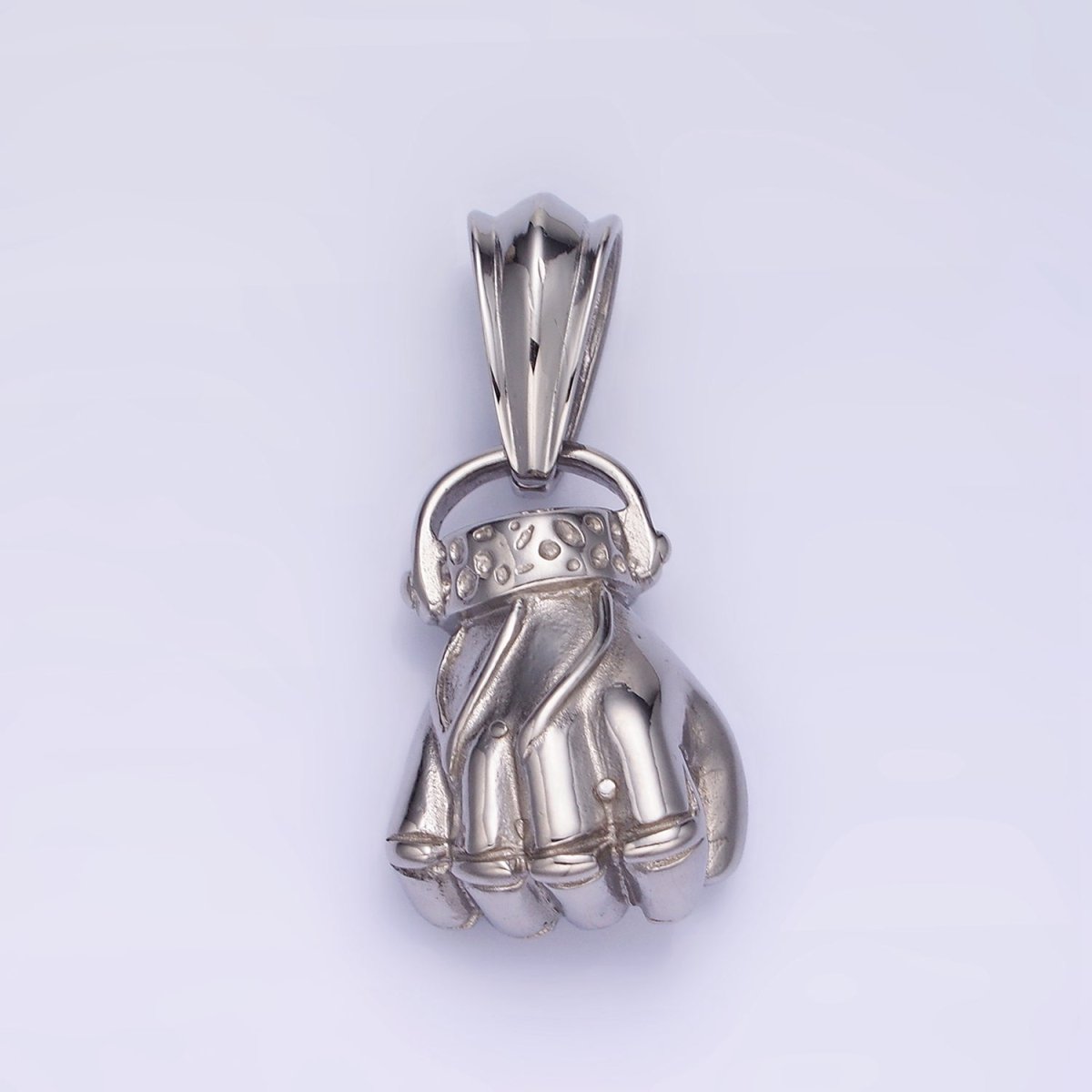 Stainless Steel 40mm Fight Fist Hand Gesture Pendant in Gold &amp; Silver | P1209