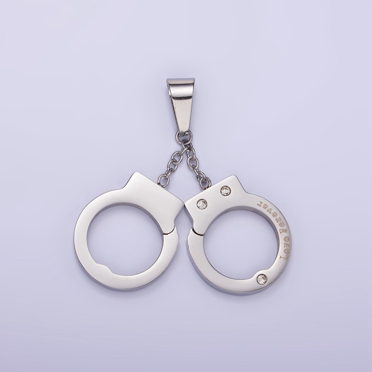 Stainless Steel Hand Cuff Charms Pendant in Gold &amp; Silver | P1448
