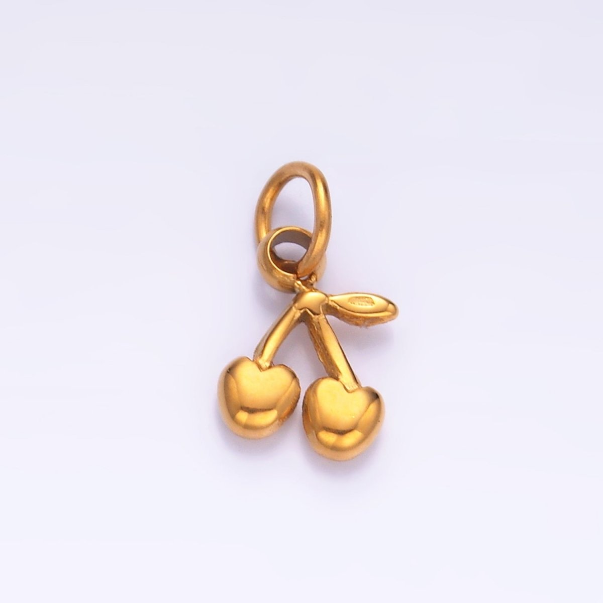 Stainless Steel Heart Cherry Fruit Mini Charm | P793
