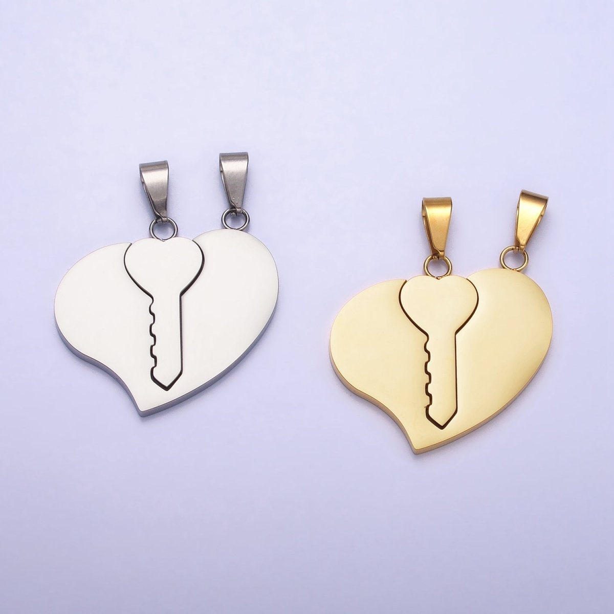 Stainless Steel Heart Key Couple&