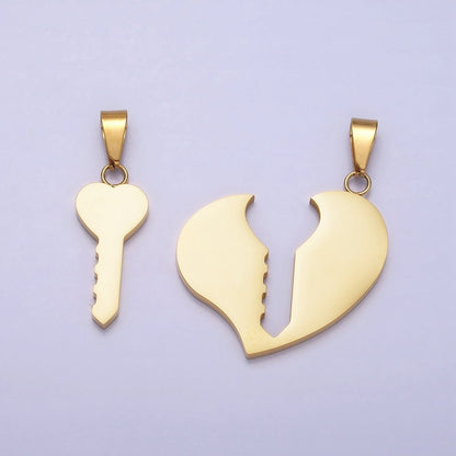 Stainless Steel Heart Key Couple&