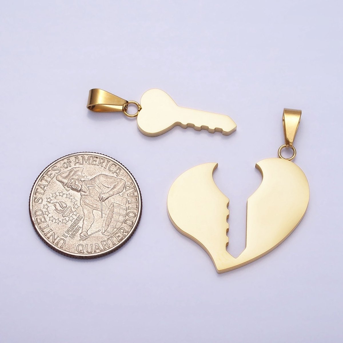 Stainless Steel Heart Key Couple&