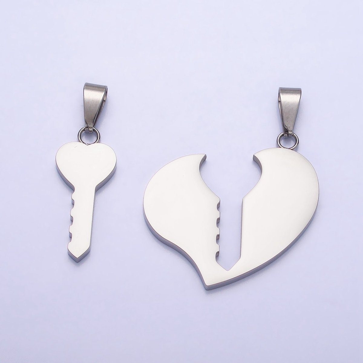 Stainless Steel Heart Key Couple&