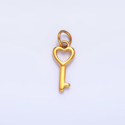 Stainless Steel Heart Key Mini Minimalist Charm | P1442