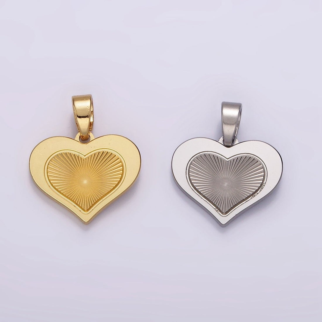 Stainless Steel Heart Sunburst Minimalist Pendant in Gold &amp; Silver | P866