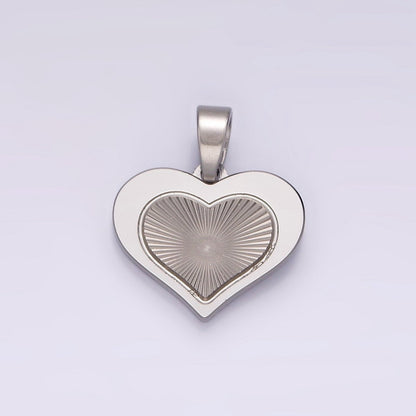 Stainless Steel Heart Sunburst Minimalist Pendant in Gold &amp; Silver | P866