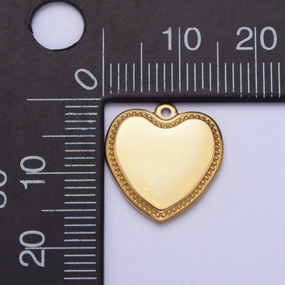 Stainless Steel Heart Valentine Minimalist Add-On Charm in Gold &amp; Silver | P-893