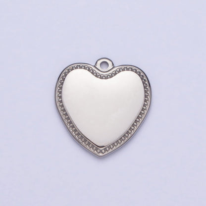 Stainless Steel Heart Valentine Minimalist Add-On Charm in Gold &amp; Silver | P-893