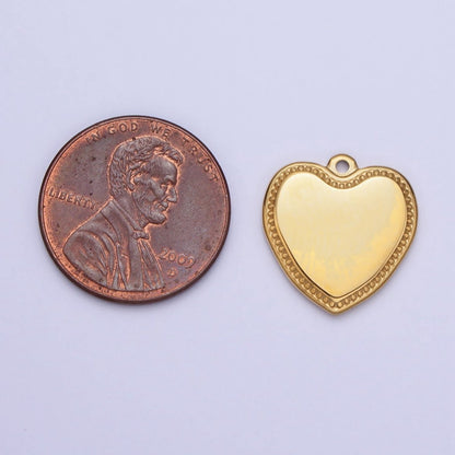 Stainless Steel Heart Valentine Minimalist Add-On Charm in Gold &amp; Silver | P-893