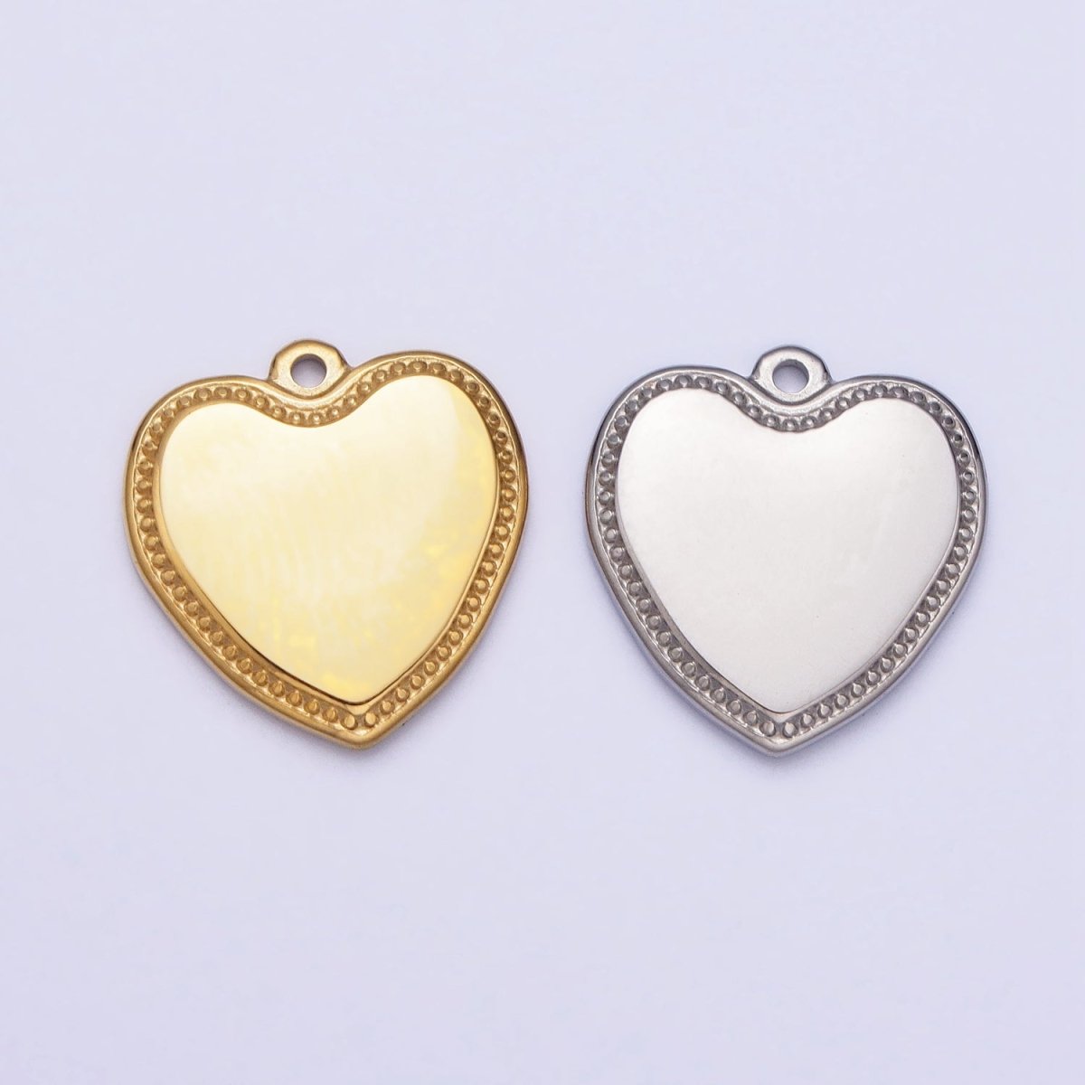Stainless Steel Heart Valentine Minimalist Add-On Charm in Gold &amp; Silver | P-893