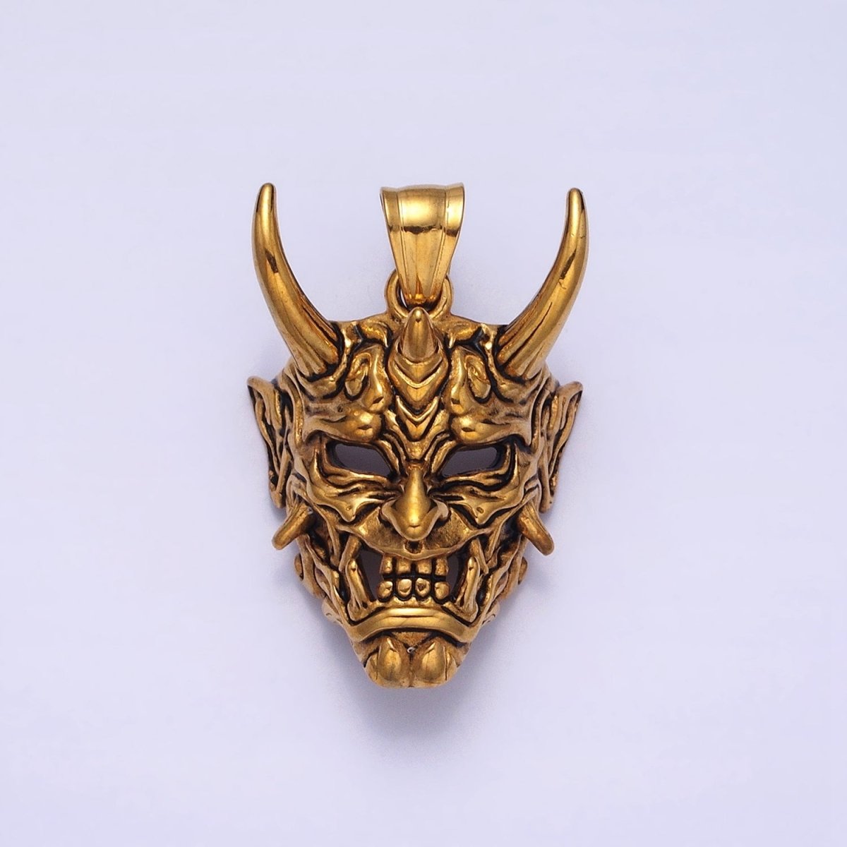 Stainless Steel Horned Monster Mask Men&