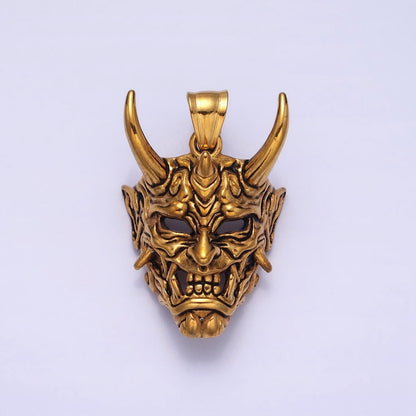 Stainless Steel Horned Monster Mask Men&