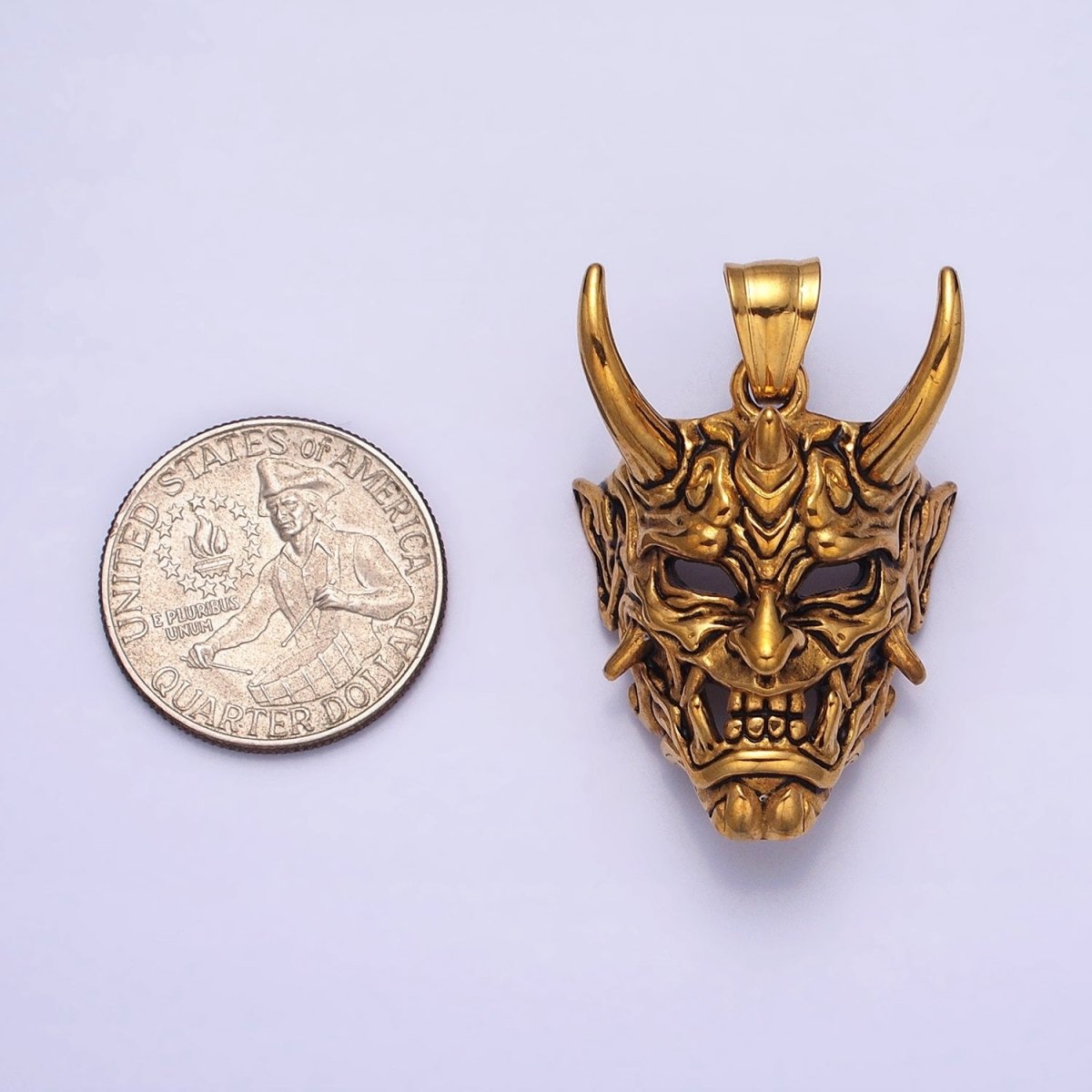 Stainless Steel Horned Monster Mask Men&