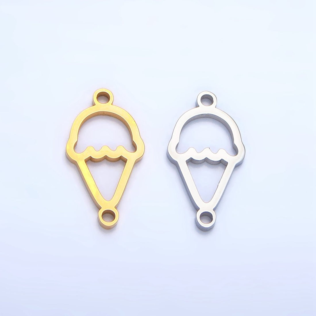 Stainless Steel Ice Cream Dessert Charm Connector in Gold &amp; Silver | G-465