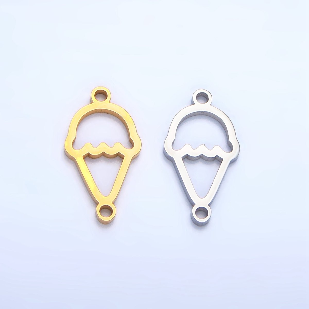 Stainless Steel Ice Cream Dessert Charm Connector in Gold &amp; Silver | G-465